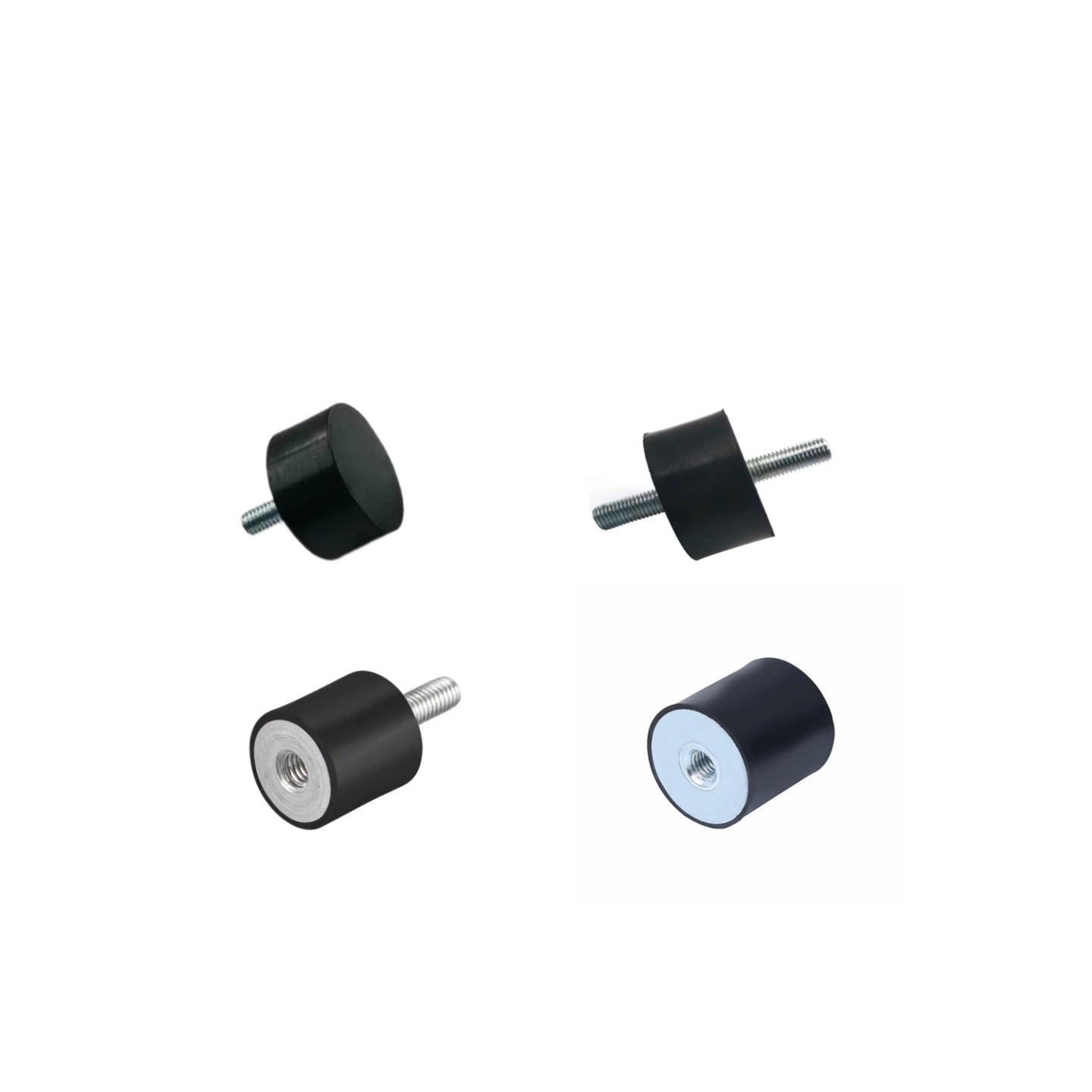 4 Pack Rubber Vibration Isolator Mounts – 1 X 3/4 Thk, 5/16-18 Studs, Made In USA