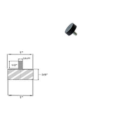 Rubber Vibration Isolator Mount (1" Dia x 3/8'' Thk) 1/4-20 x 1/2" Long Stud Elginscrewsandbolts