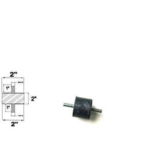 Rubber Vibration Isolator Mount 3/8-16 x 1" Length Male Studs (Rubber 2" Diameter x 2" Height) Elginscrewsandbolts