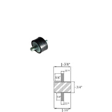 Rubber Vibration Isolator Mount (1-3/8" Dia x 3/4 Thk) 3/8-16 x 5/8 Long Stud Elginscrewsandbolts