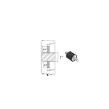 Vibration Isolation Mount (1" Dia x 1" Thk) 5/16-18 x 3/4" Long Studs M/M Elginscrewsandbolts